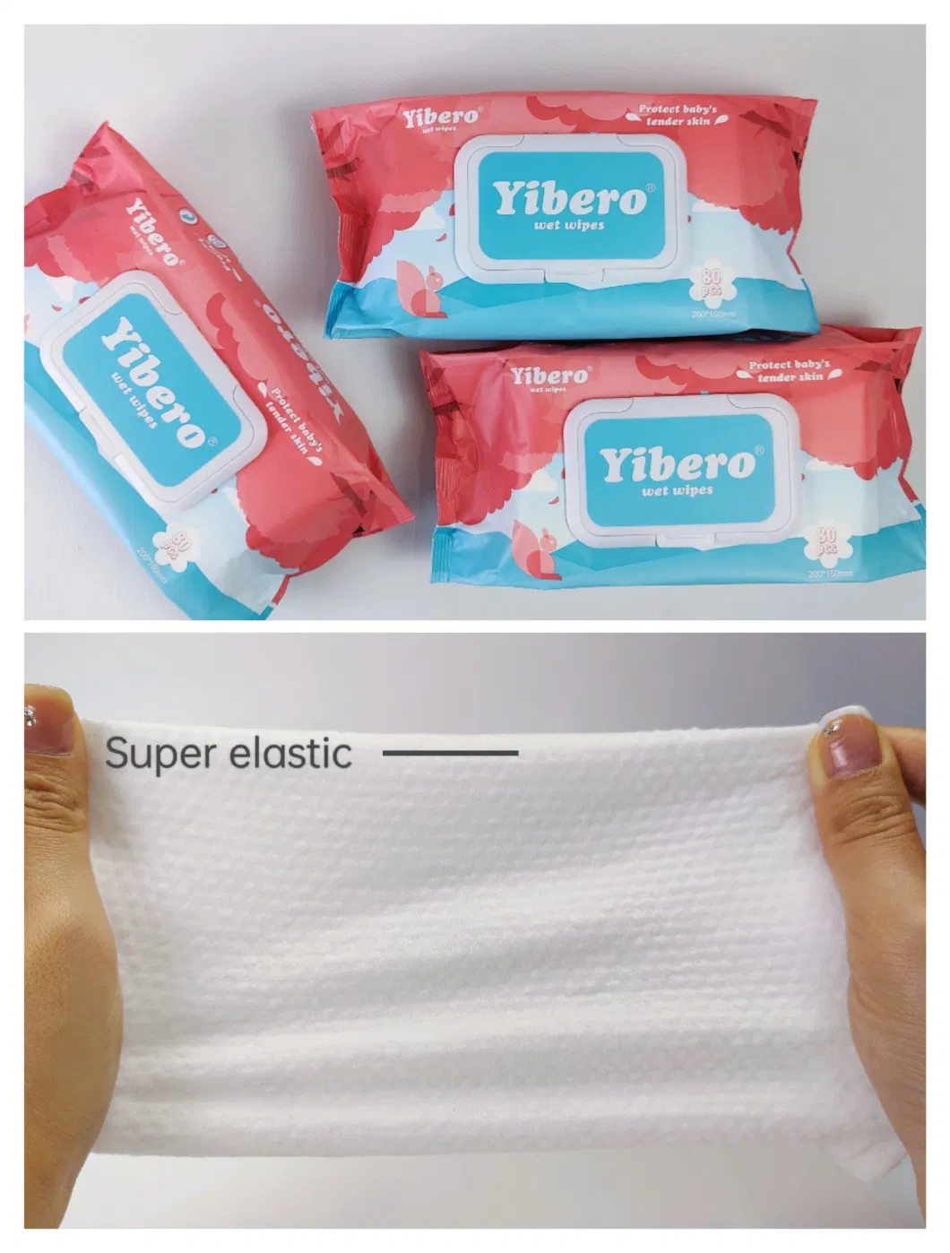 Baby Wet Wipes China Disposable Spunlace Pure Single Pack 80PCS