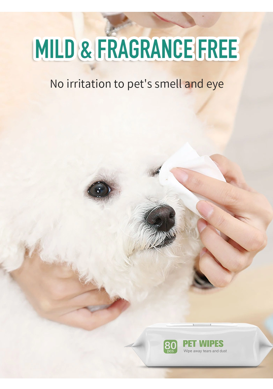 Unscented and Alcohol Free Pet Wipes for Paws and Butt