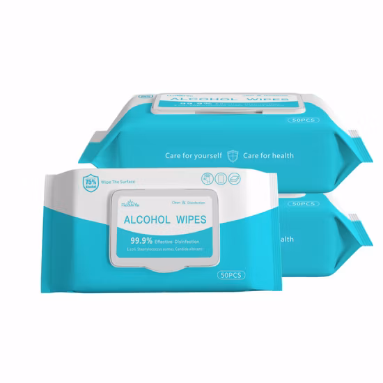 Adult 75% Alcohol Wipes with EPA Disinfectant Wipes for Adult Sterilization Wet Wipes with FDA (50PCS)