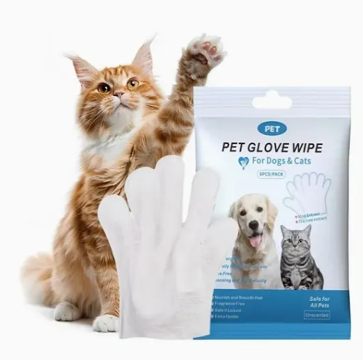 Custom Logo Cleaning Wet Wipes Clean Removes Odors Glove Pet Wipes 
