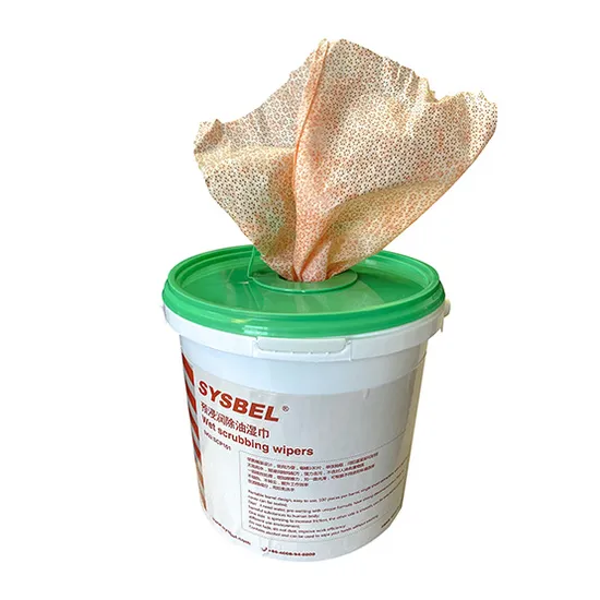 Big Wipes Heavy Duty Textured Scrub Industrial Multi Surface Hand Cleaning Scrub Wet Wipes Tub Towels with Plastic Container 