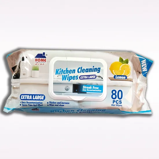 OEM Kitchen Wet Wipes 80PCS Per Bag Cleansing Wipes Free Samples Oil Removal Wet Wipes 