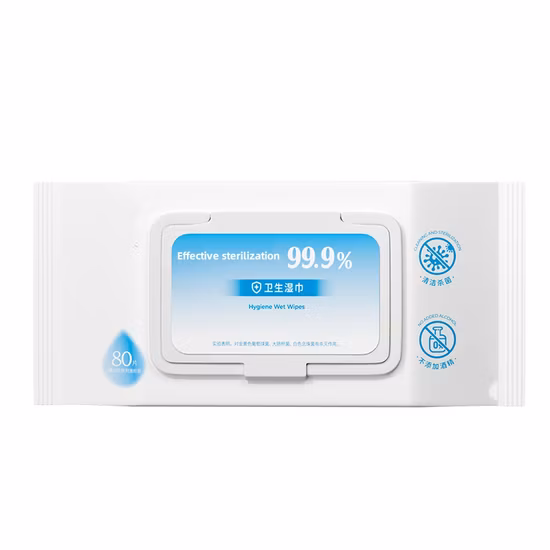 Custom Made Nonwoven 80PCS Baby Water Wipes Unscented with Plastic Lid & Sticker Opening